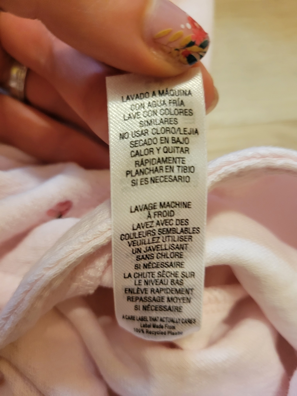 Little Me Vintage Pale Pink Floral Footed One-Piece - Picture 6 of 6